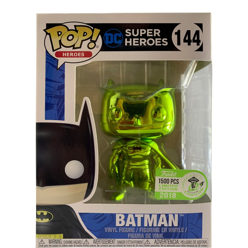 Funko Pop! DC Heroes Batman Emerald Chrome ECCC Figure #144