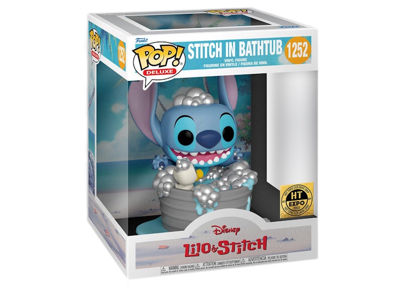 Funko Pop! Deluxe Disney Lilo & Stitch in Bathtub 2022 Hot Topic Expo Exclusive Figure #1252