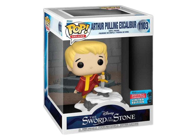Funko Pop! Deluxe Disney The Sword In The Stone Arthur Pulling Excalibur 2021 Fall Convention Exclusive Figure #1103