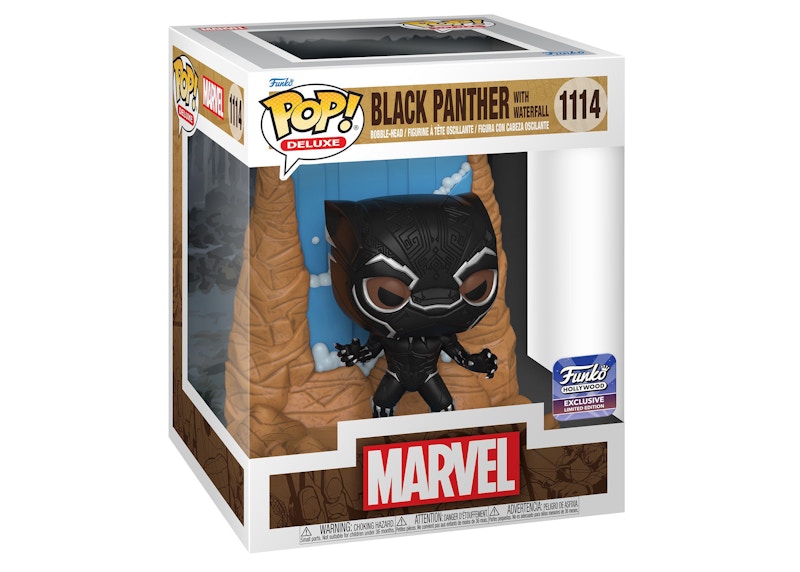 Funko Pop! Deluxe Marvel Black Panther with Waterfall Funko Hollywood Exclusive Figure #1114
