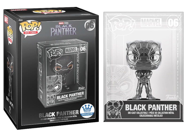 Funko Pop! Die-Cast Marvel Studios Black Panther Chase Edition Funko Shop Exclusive Figure #06