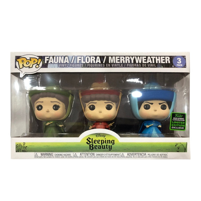 Funko Pop! Disney Sleeping Beauty Fauna Flora Merryweather Spring Convention 3 Pack