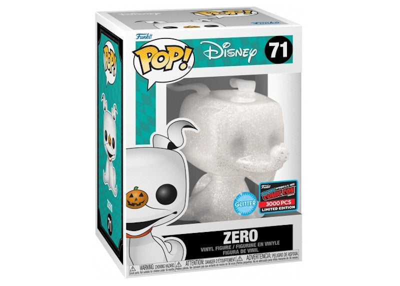 Funko Pop! Disney The Nightmare Before Christmas Zero Glitter 2022 NYCC Exclusive Figure #71 (LE 3000)
