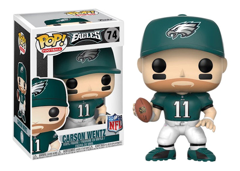 Funko Pop! Football Philadelphia Eagles Carson Wentz Green Jersey Figure #74