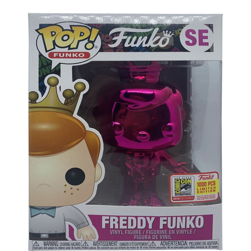 Funko Pop! Freddy Funko (Bowtie) (Chrome Pink) SDCC Special Edition