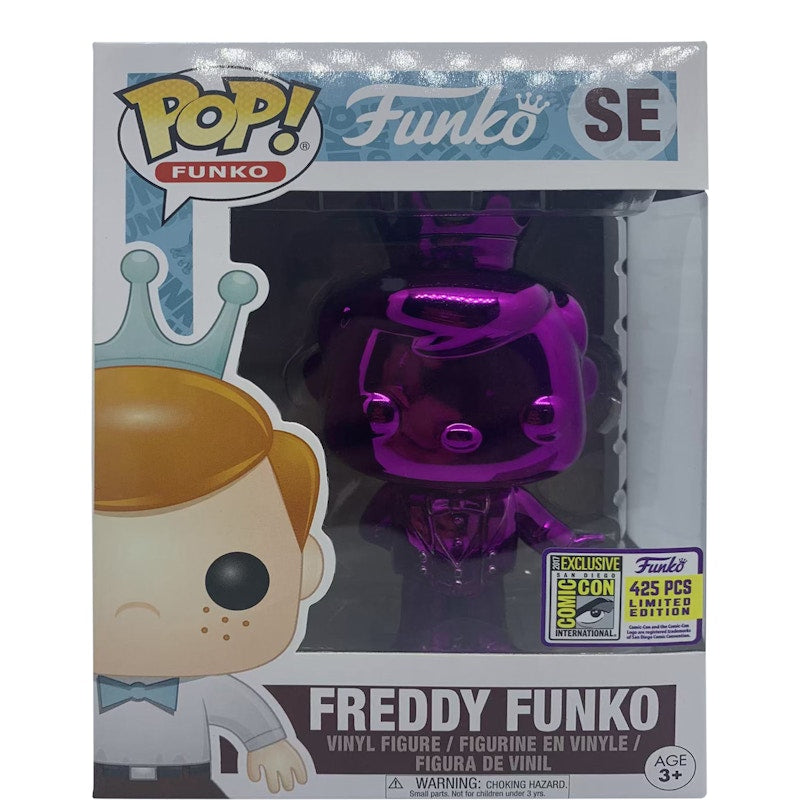 Funko Pop! Freddy Funko (Bowtie) (Chrome Purple) SDCC Special Edition