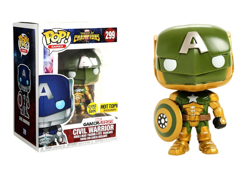 Funko Pop! Games Marvel Contest of Champions Civil Warrior (Glow) Hot Topic Exclusive Bobble-Head #299