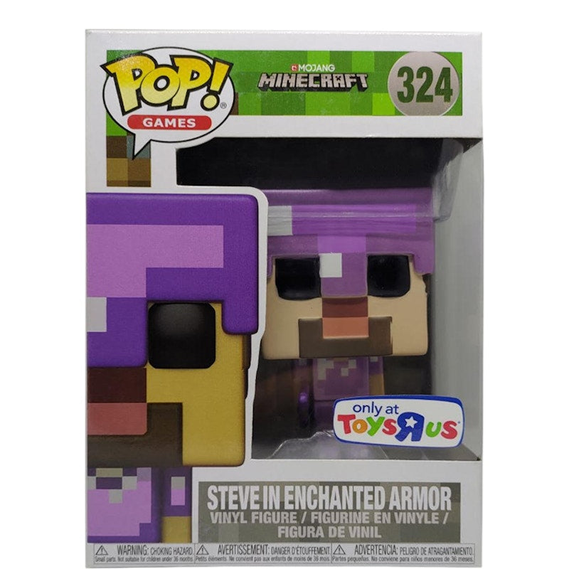 Funko Pop! Games Minecraft Steve in Enchanted Armor ToysRus Exclusive Figure #324