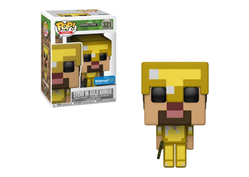 Funko Pop! Games Minecraft Steve in Gold Armor Walmart Exclusive Figure #321
