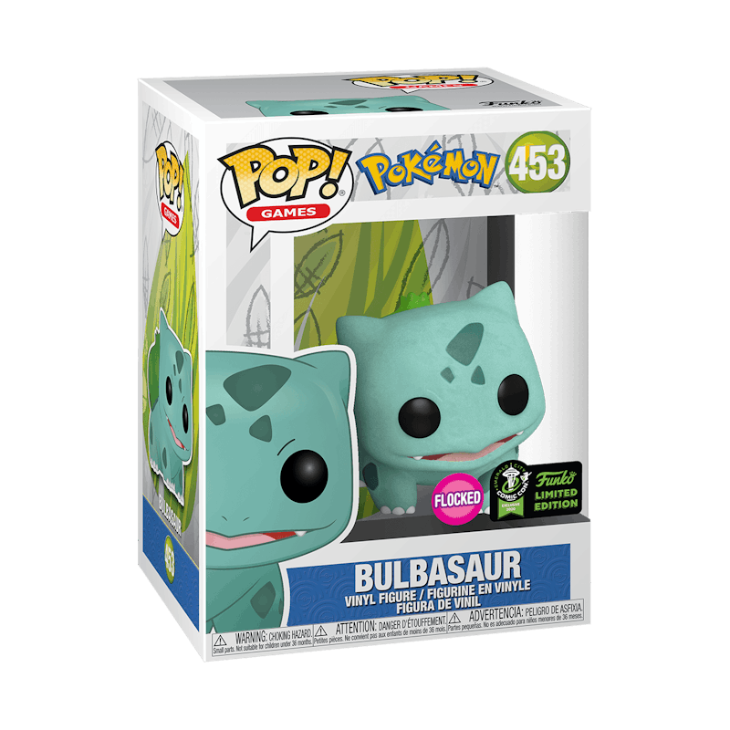 Funko Pop! Games Pokemon Bulbasar (Flocked) ECCC Exclusive Figure #453