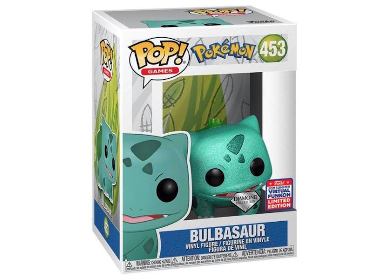 Funko Pop! Games Pokemon Bulbasaur Diamond Collection 2021 Summer Virtual Funkon Exclusive Figure #453