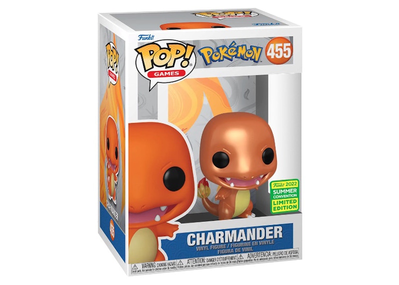 Funko Pop! Games Pokemon Charmander (Metallic) 2022 Summer Convention Exclusive Figure #455