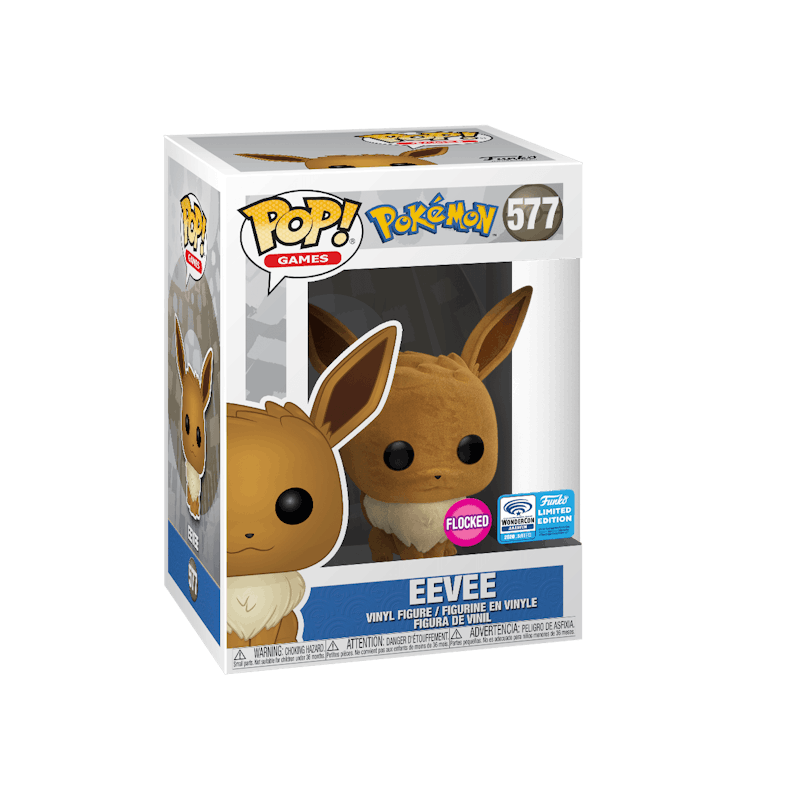 Funko Pop! Games Pokemon Eevee (Flocked) Wondercon Exclusive Figure #577