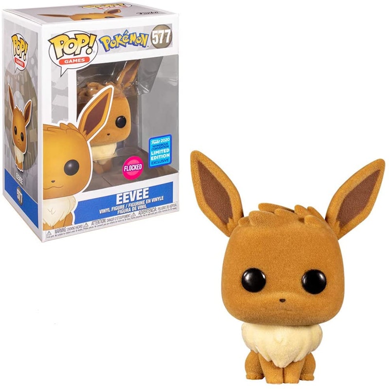 Funko Pop! Games Pokemon Eevee (Flocked) Wonderous Convention Exclusive Figure #577