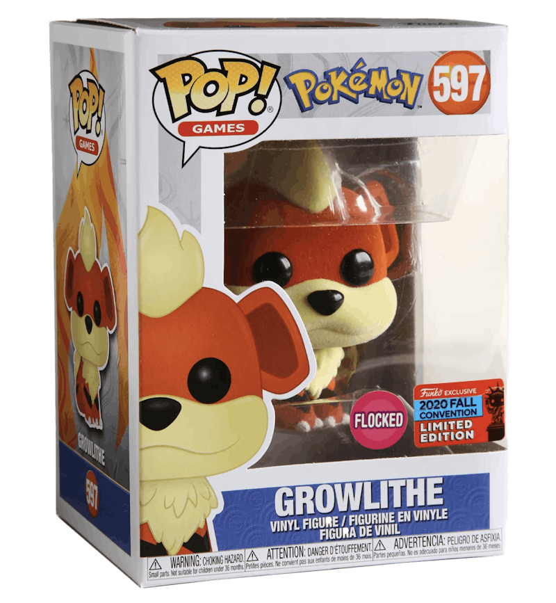 Funko Pop! Games Pokemon Growlithe (Flocked) Fall Convention Exclusive Figure #597