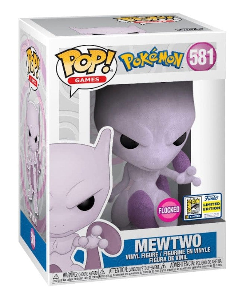 Funko Pop! Games Pokemon Mewtwo (Flocked) SDCC Exclusive Figure #581