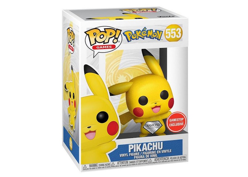 Funko Pop! Games Pokemon Pikachu Waving Diamond Collection GameStop Exclusive Figure #553