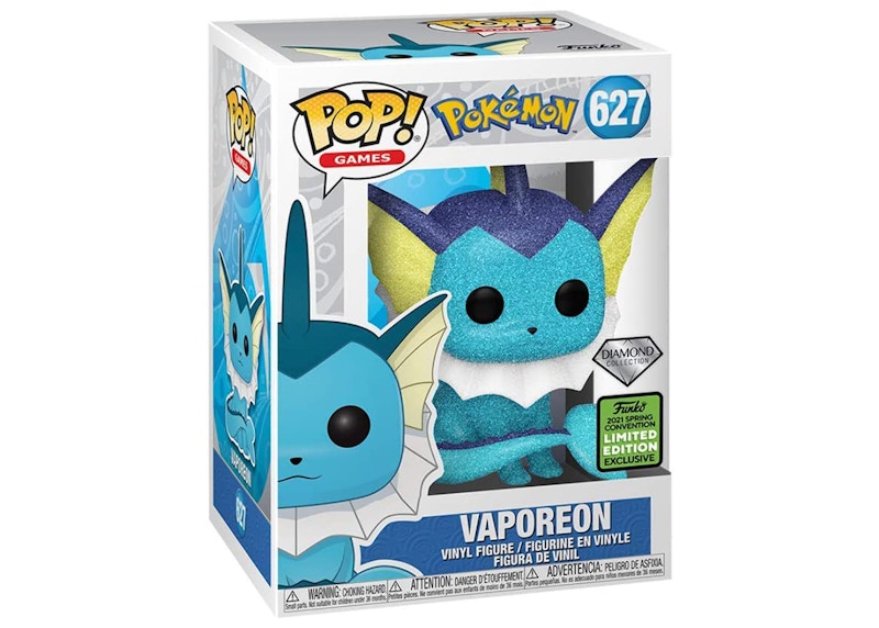 Funko Pop! Games Pokémon Vaporeon Diamond Collection 2021 Spring Convention Exclusive Figure #627