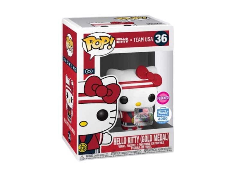 Funko Pop! Hello Kitty x Team USA Hello Kitty (Gold Medal) Flocked Funko Exclusive Figure #36