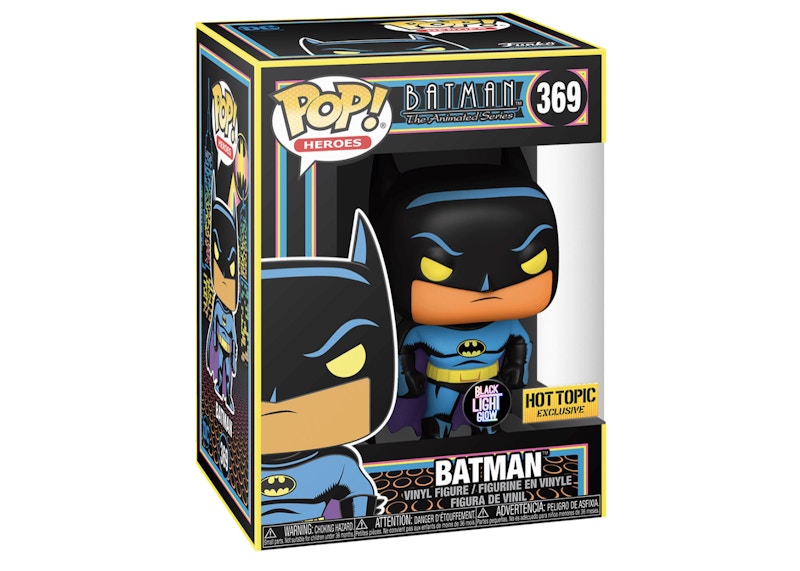 Funko Pop! Heroes Batman The Animated Series Batman (Black Light Glow) Hot Topic Exclusive Figure #369