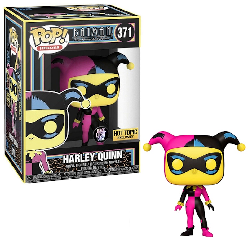 Funko Pop! Heroes Batman The Animated Series Harley Quinn (Black Light Glow) Hot Topic Exclusive Figure #371