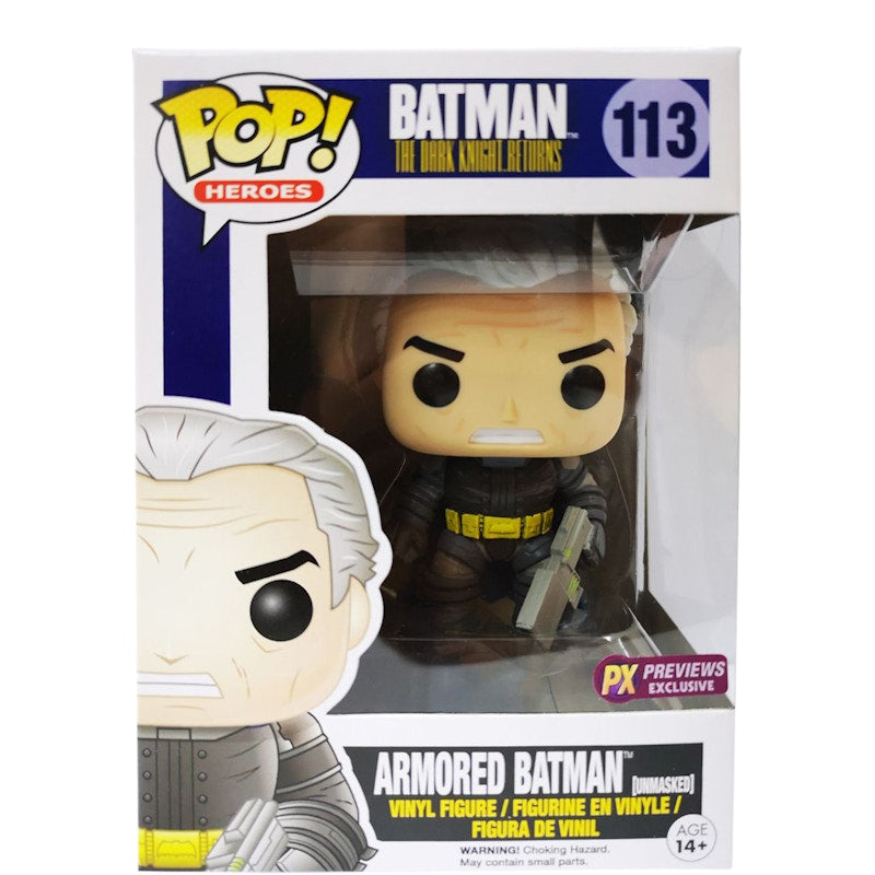 Funko Pop! Heroes Batman The Dark Knight Returns Armored Batman (Unmasked) PX Previews Figure #113