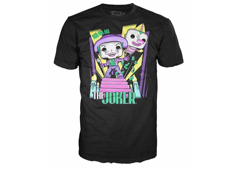 Funko Pop! Heroes Batman The Joker With T-Shirt Bundle AE Exclusive Figure #403