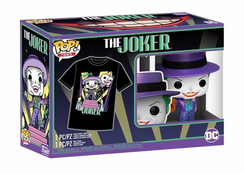 Funko Pop! Heroes Batman The Joker With T-Shirt Bundle AE Exclusive Figure #403