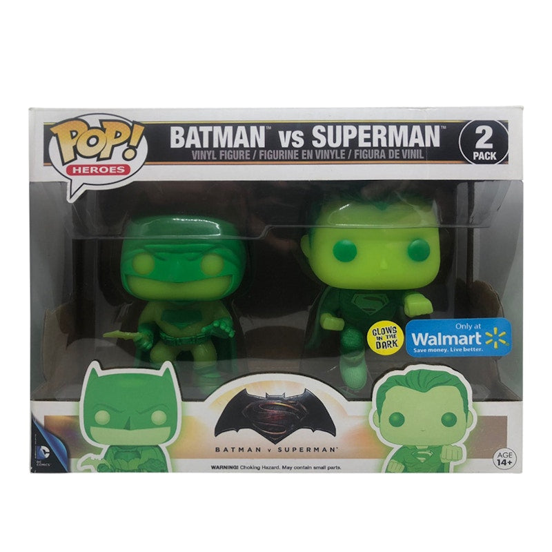Funko Pop! Heroes Batman vs Superman (Glow) Walmart Exclusive 2 Pack