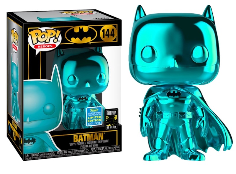 Funko Pop! Heroes DC Batman (Teal Chrome) Summer Convention Exclusive Figure #144
