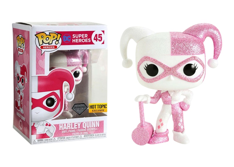 Funko Pop! Heroes DC Super Heroes Harley Quinn Pink (Diamond Collection) Hot Topic Exclusive Figure #45