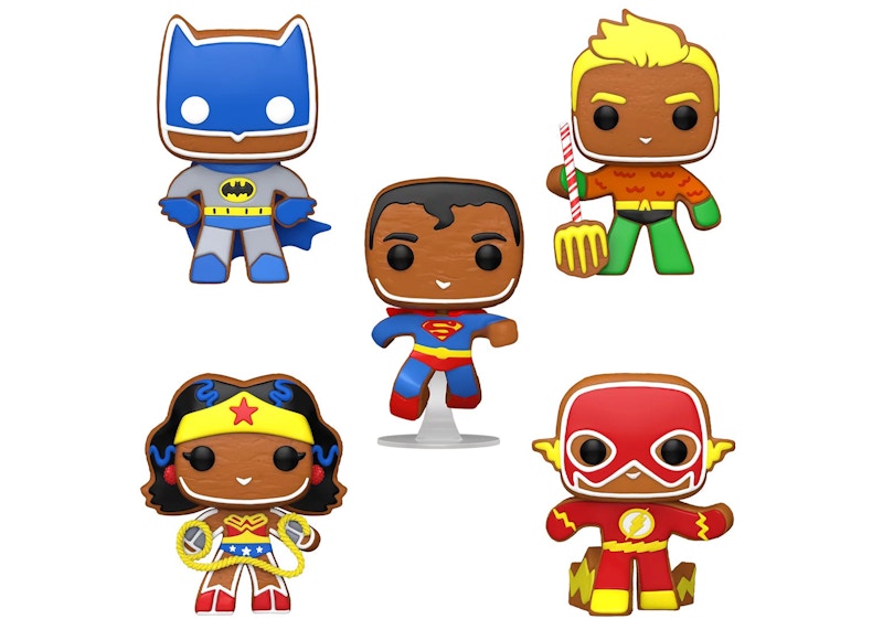 Funko Pop! Heroes DC Super Heroes Holiday Gingerbread Walmart Exclusive 5-Pack