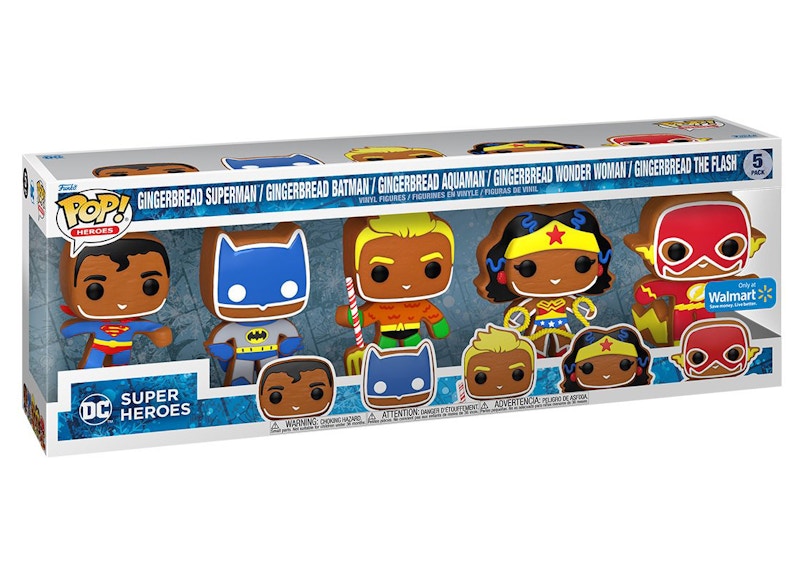Funko Pop! Heroes DC Super Heroes Holiday Gingerbread Walmart Exclusive 5-Pack