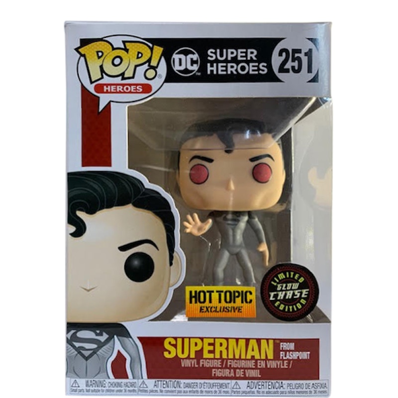 Funko Pop! Heroes DC Super Heroes Superman From Flashpoint (Glow) (Chase) Hot Topic Exclusive Figure #251