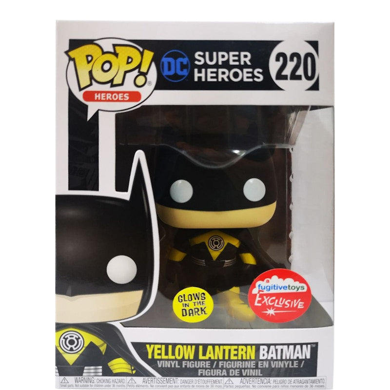 Funko Pop! Heroes DC Super Heroes Yellow Lantern Batman (Glow) Fugitive Toys Exclusive Figure #220