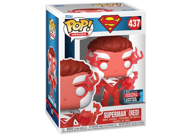Funko Pop! Heroes DC Superman (Red) 2022 Fall Convention Exclusive Figure #437