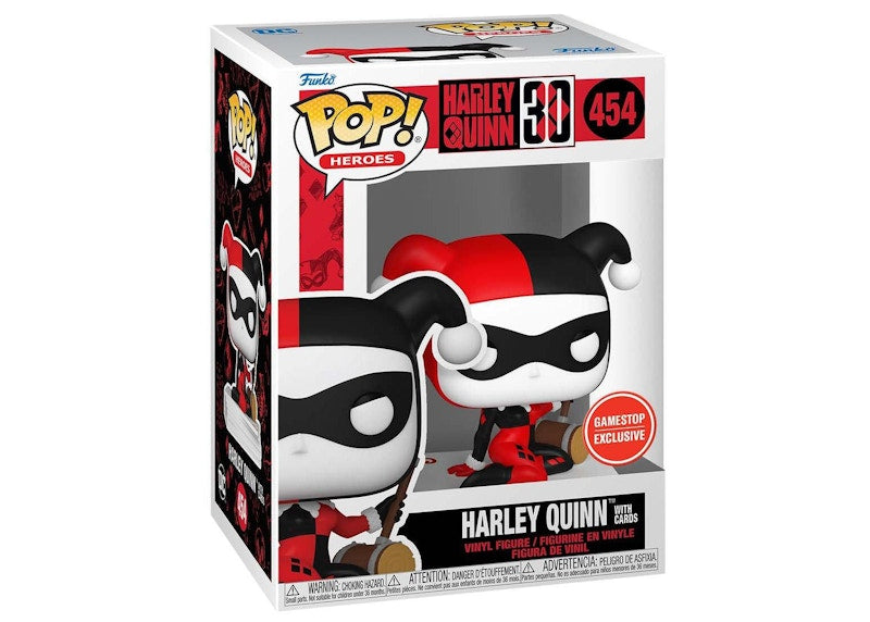Funko Pop! Heroes Harley Quinn 30th Anniversary Harley Quinn with Cards GameStop Exclusive Figure #454
