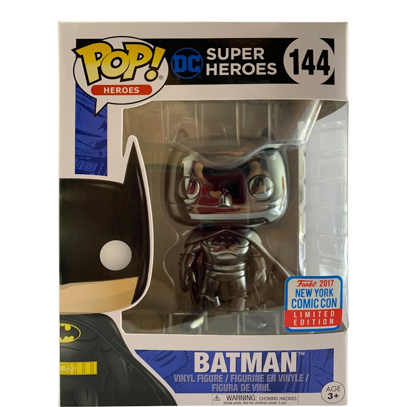 Funko Pop! Heroes Super Heroes Batman Black Chrome NYCC Figure #144