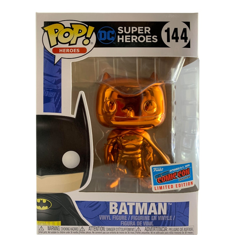 Funko Pop! Heroes Super Heroes Batman Orange Chrome NYCC Figure #144