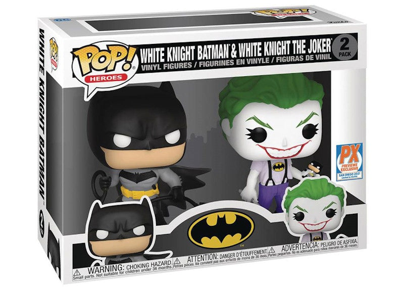 Funko Pop! Heroes White Knight Batman & White Knight The Joker PX 2021 SDCC Exclusive 2-Pack