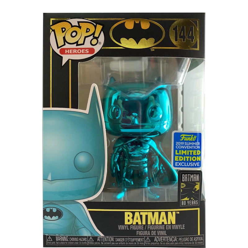 Funko Pop! Heros Batman Batman Teal Chrome Summer Convention Exclusive Figure #144