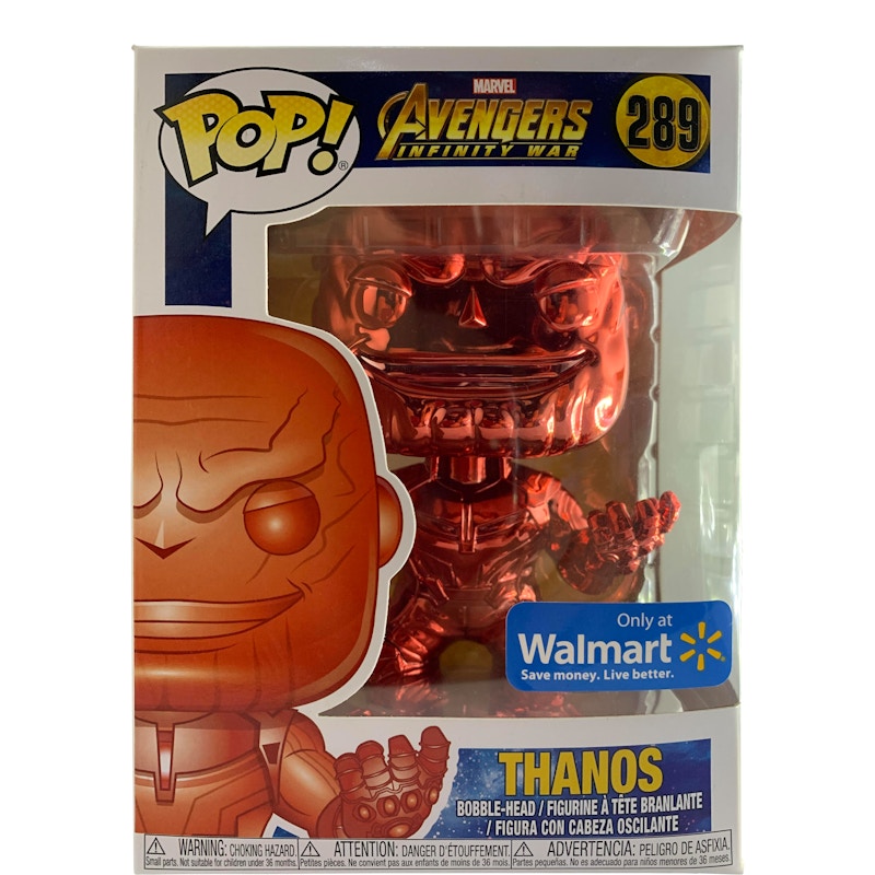 Funko Pop! Marvel Avengers Infinity War Thanos Red Chrome Walmart Exclusive Bobble-Head Figure #289