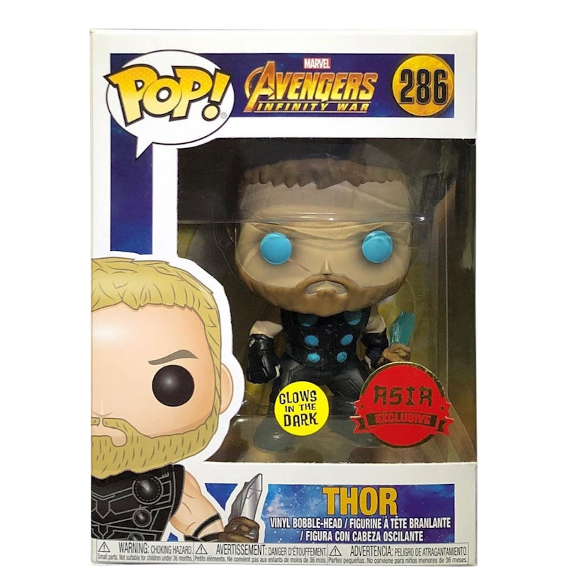 Funko Pop! Marvel Avengers Infinity War Thor (Glow) Asia Exclusive Bobble-Head Figure #286