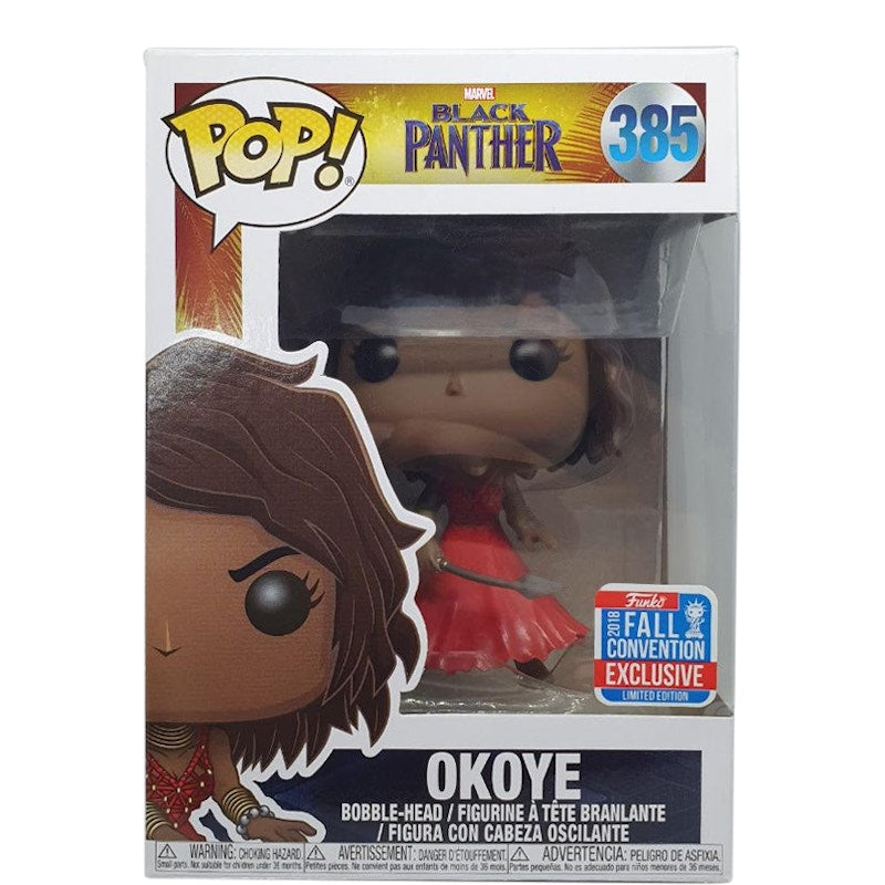 Funko Pop! Marvel Black Panther Okoye (Red Dress) Fall Convention Bobble-Head Figure #385