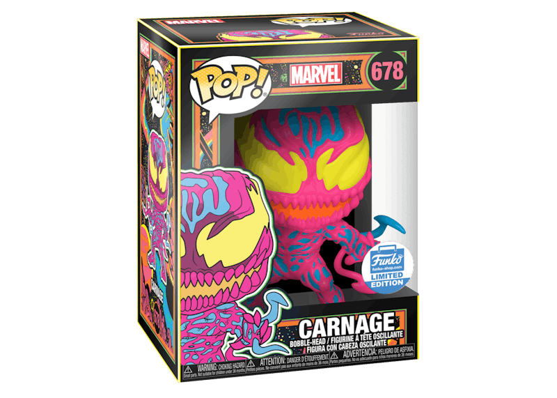Funko Pop! Marvel Carnage (Black Light) Funko Shop Exclusive Bobble-Head #678