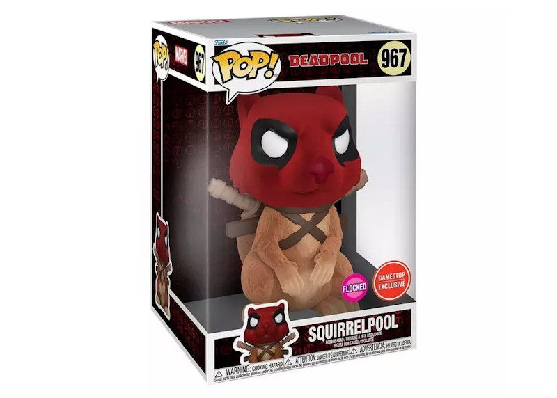 Funko Pop! Marvel Deadpool Squirrelpool Jumbo Flocked GameStop Exclusive Figure #967