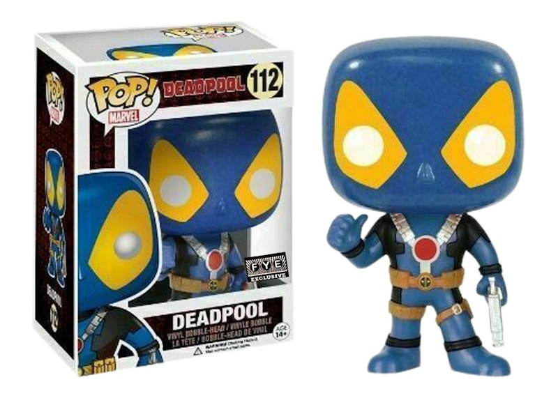 Funko Pop! Marvel Deadpool Thumbs Up (Blue/Yellow) FYE Exclusive Bobble-Head #112