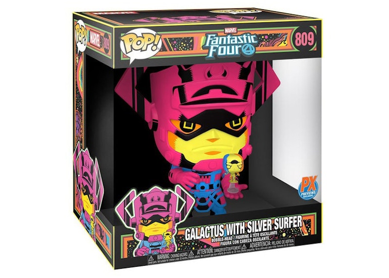 Funko Pop! Marvel Fantastic Four Black Light Galactus With Silver Surfer Previews Exclusive 10 Inch Figure #809
