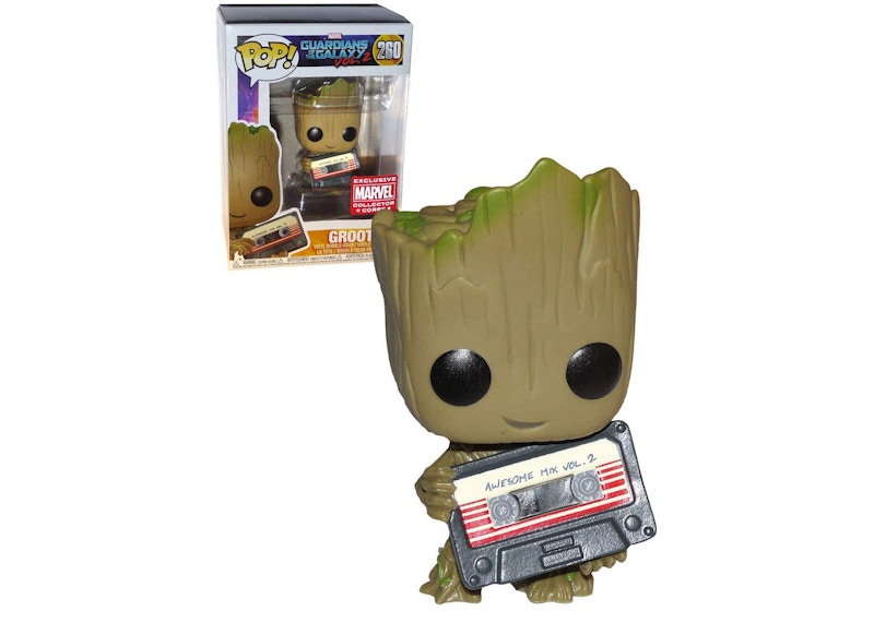 Funko Pop! Marvel Guardians Of The Galaxy Vol. 2 Groot (w mix tape) Bobble-Head Figure #260