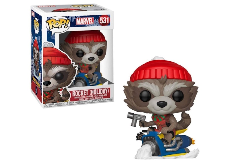 Funko Pop! Marvel Holiday Rocket Raccoon On Sled Figure #531